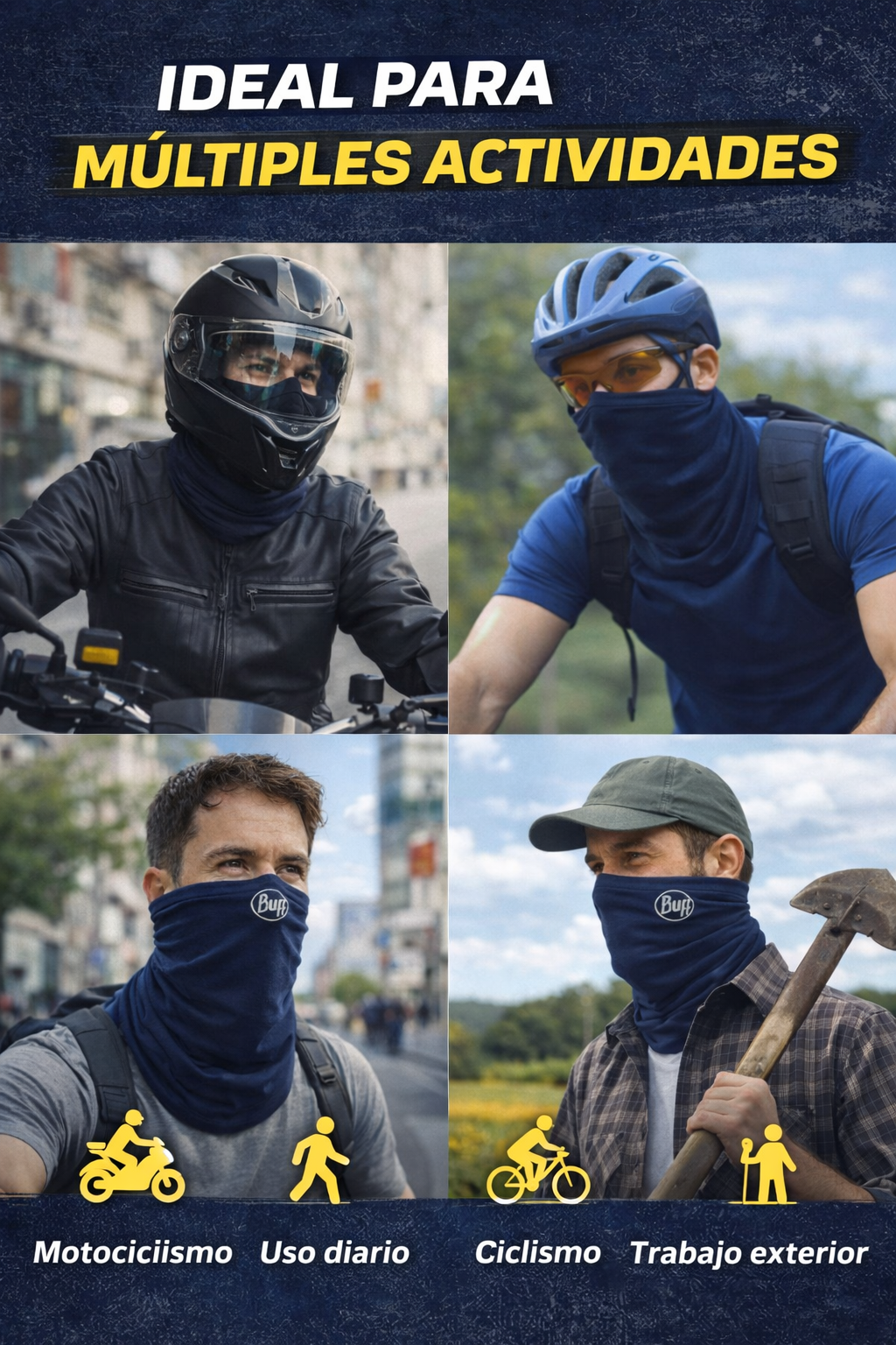 10 Pz Buff Cuellera Unisex Anti UV