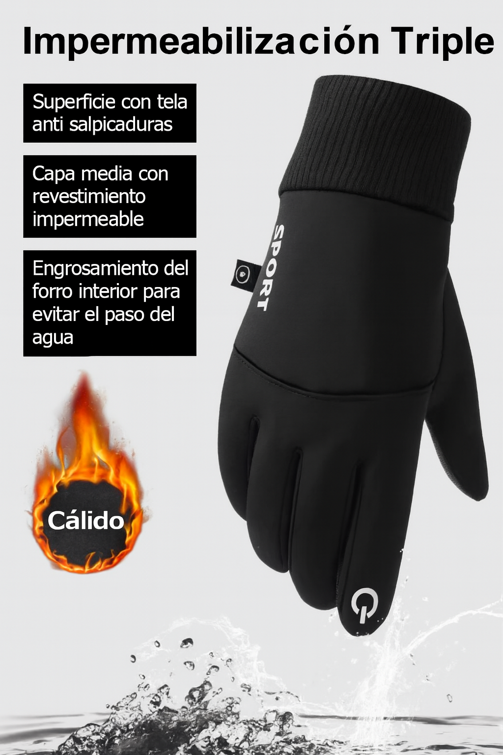 5 Pares Guantes Moto Impermeables Térmicos Táctiles